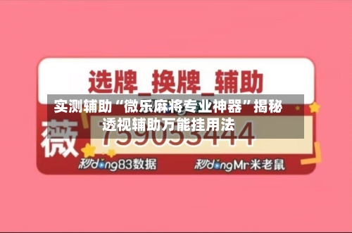 实测辅助“微乐麻将专业神器	”揭秘透视辅助万能挂用法-第2张图片