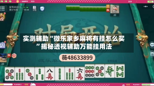 实测辅助“微乐家乡麻将有挂怎么买	”揭秘透视辅助万能挂用法-第2张图片