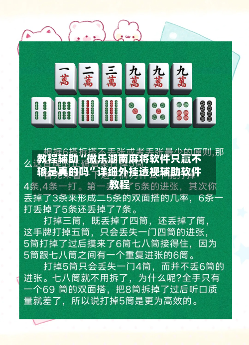 教程辅助“微乐湖南麻将软件只赢不输是真的吗”详细外挂透视辅助软件教程-第2张图片