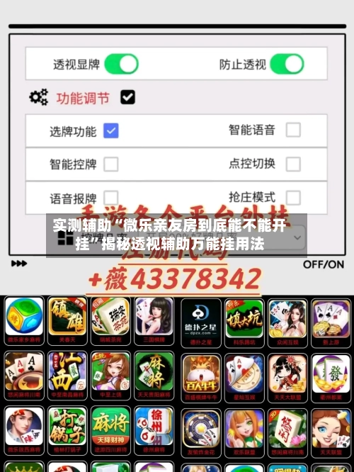 实测辅助“微乐亲友房到底能不能开挂”揭秘透视辅助万能挂用法-第1张图片