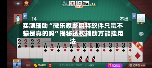 实测辅助“微乐家乡麻将软件只赢不输是真的吗”揭秘透视辅助万能挂用法-第3张图片