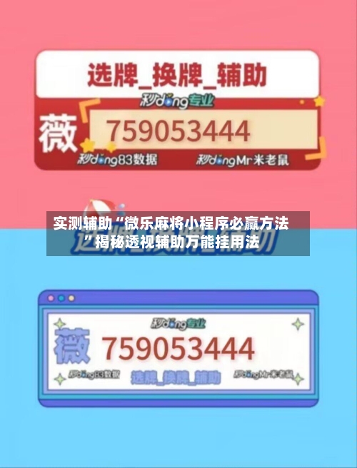 实测辅助“微乐麻将小程序必赢方法”揭秘透视辅助万能挂用法-第1张图片