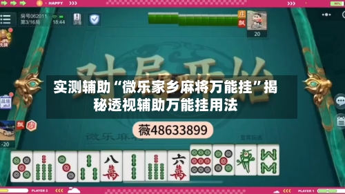实测辅助“微乐家乡麻将万能挂”揭秘透视辅助万能挂用法-第1张图片