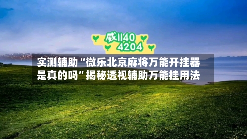 实测辅助“微乐北京麻将万能开挂器是真的吗”揭秘透视辅助万能挂用法-第1张图片