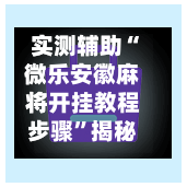 实测辅助“微乐安徽麻将开挂教程步骤	”揭秘透视辅助万能挂用法-第2张图片