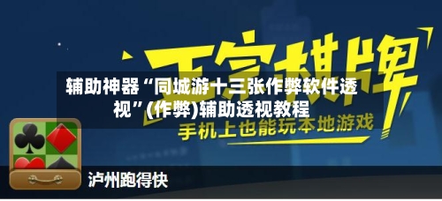 辅助神器“同城游十三张作弊软件透视”(作弊)辅助透视教程-第3张图片