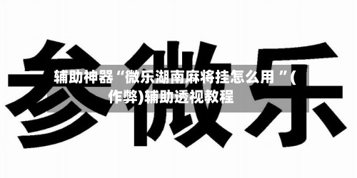辅助神器“微乐湖南麻将挂怎么用 ”(作弊)辅助透视教程-第3张图片