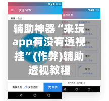 辅助神器“来玩app有没有透视挂	”(作弊)辅助透视教程-第1张图片