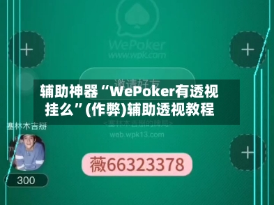 辅助神器“WePoker有透视挂么”(作弊)辅助透视教程-第1张图片