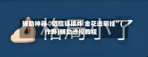 辅助神器“微信链接炸 金花透明挂”(作弊)辅助透视教程-第2张图片