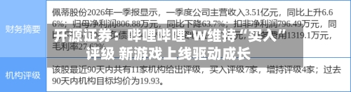 开源证券：哔哩哔哩-W维持“买入”评级 新游戏上线驱动成长-第1张图片