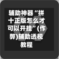 辅助神器“拼十正版怎么才可以开挂”(作弊)辅助透视教程-第2张图片